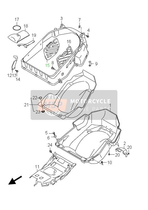 Suzuki AN400(A)(ZA) BURGMAN 2012 Scatola per casco per un 2012 Suzuki AN400(A)(ZA) BURGMAN